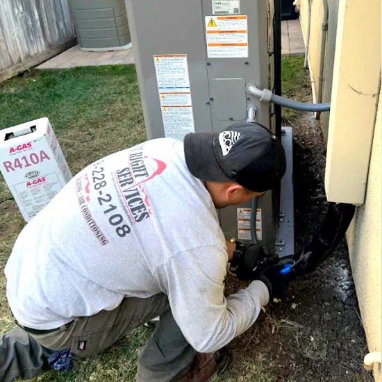 WORKING ON HVAC CUSTOMERS HOME